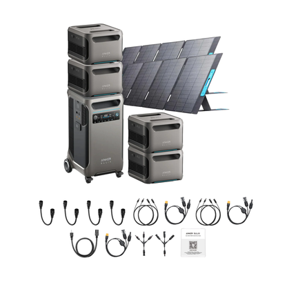 Anker SOLIX F3800 Portable Power Station +4 x  Expansion Battery + 2 x 400W Portable Solar Panel Inclusions