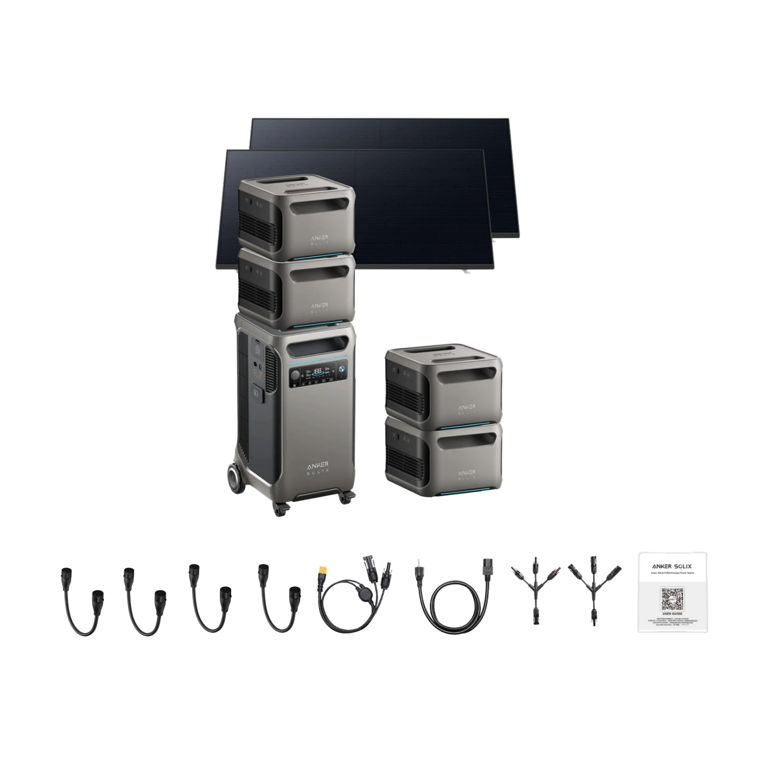Anker SOLIX F3800 Portable Power Station +4 x  Expansion Battery + 2 x 410W Rigid Solar Panel Inclusions