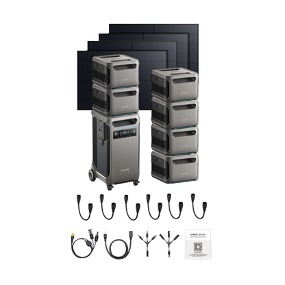Anker SOLIX F3800 Portable Power Station +6 x  Expansion Battery + 4x 410W Rigid Solar Panel Inclusions
