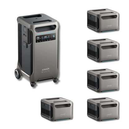 Anker SOLIX F3800 Portable Power Station With 5 BP3800 Expansion Batteries