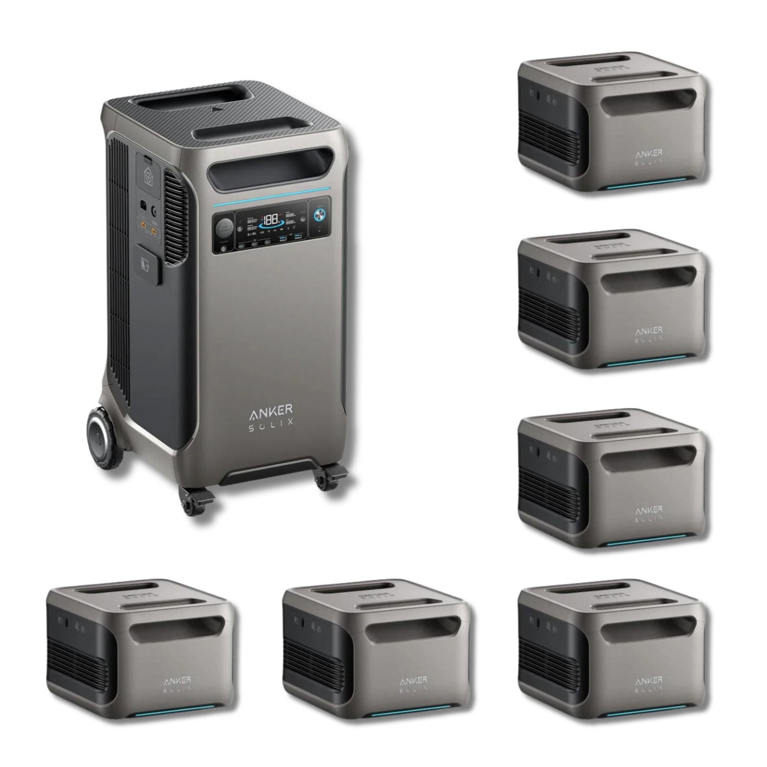 Anker SOLIX F3800 Portable Power Station With 6 BP3800 Expansion Batteries