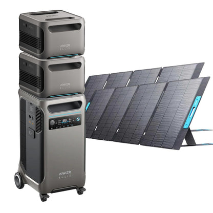 Anker SOLIX F3800 with  2 Expansion Battery and 2 400W Solar Panels