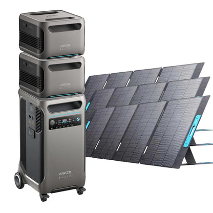 Anker SOLIX F3800 with 2 Expansion Battery and 3 400W Solar Panels