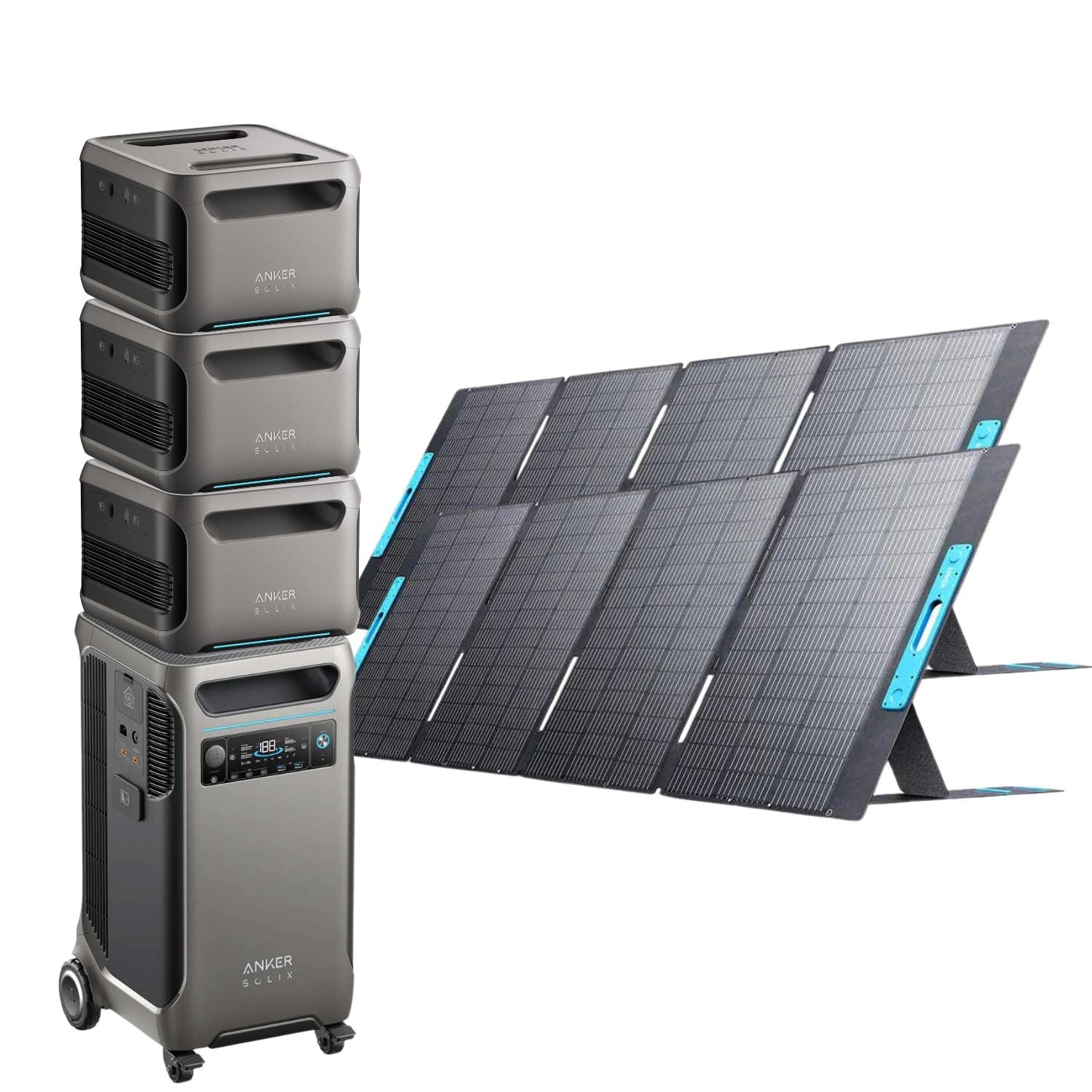 Anker SOLIX F3800 with 3 Expansion Battery and 2 400W Solar Panels