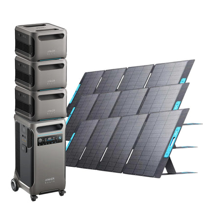 Anker SOLIX F3800 with 3 Expansion Battery and 3 400W Solar Panels