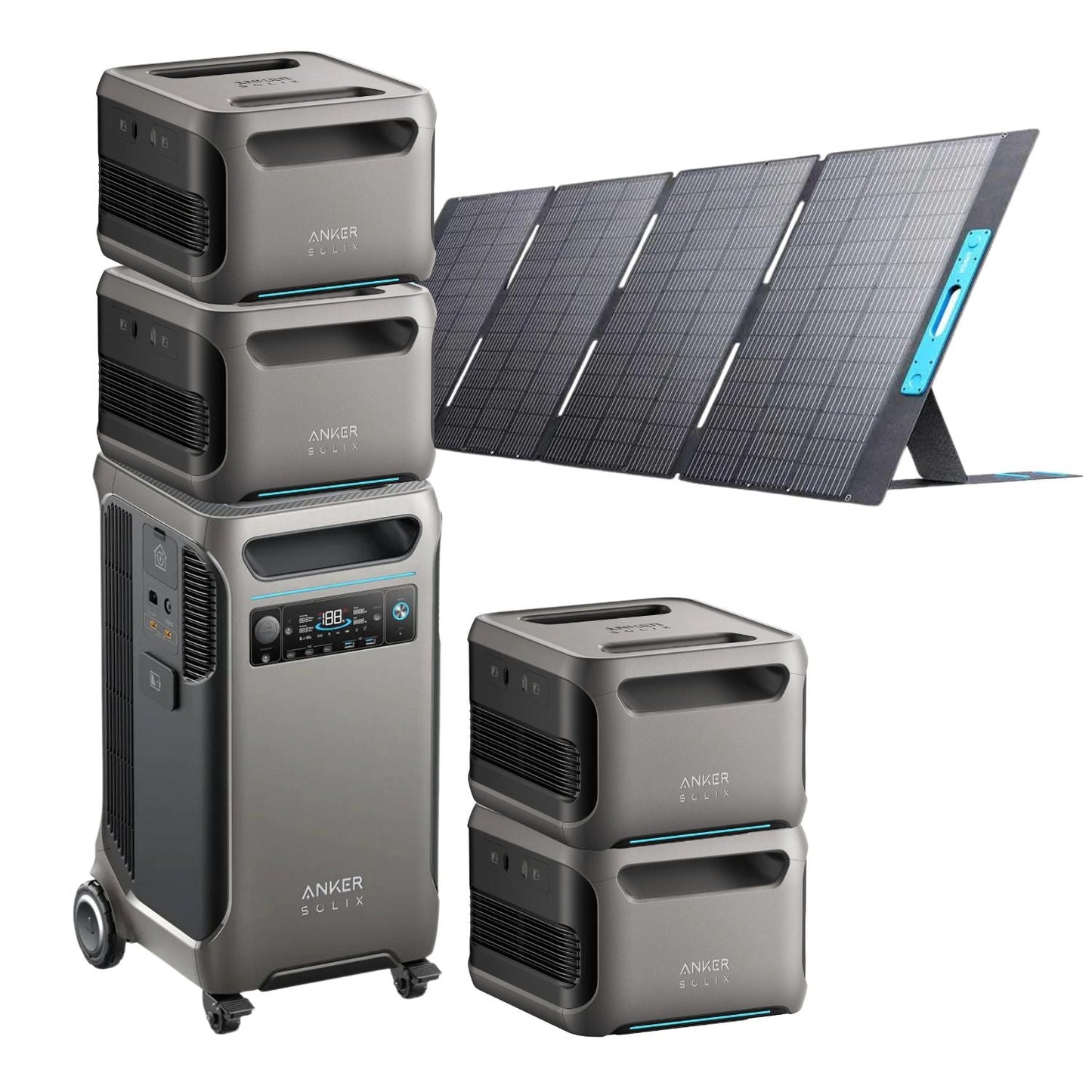 Anker SOLIX F3800 with 4 Expansion Battery and 1 400W Solar Panels