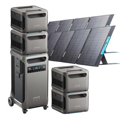 Anker SOLIX F3800 with 4 Expansion Battery and 2 400W Solar Panels