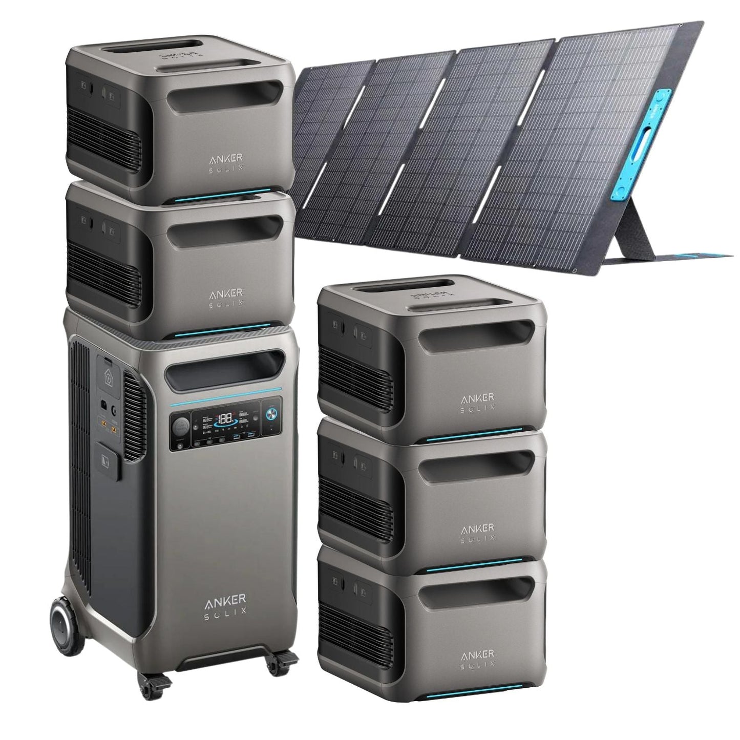 Anker SOLIX F3800 with 5 Expansion Battery and 1 400W Solar Panels