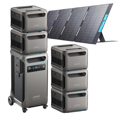 Anker SOLIX F3800 with 5 Expansion Battery and 1 400W Solar Panels