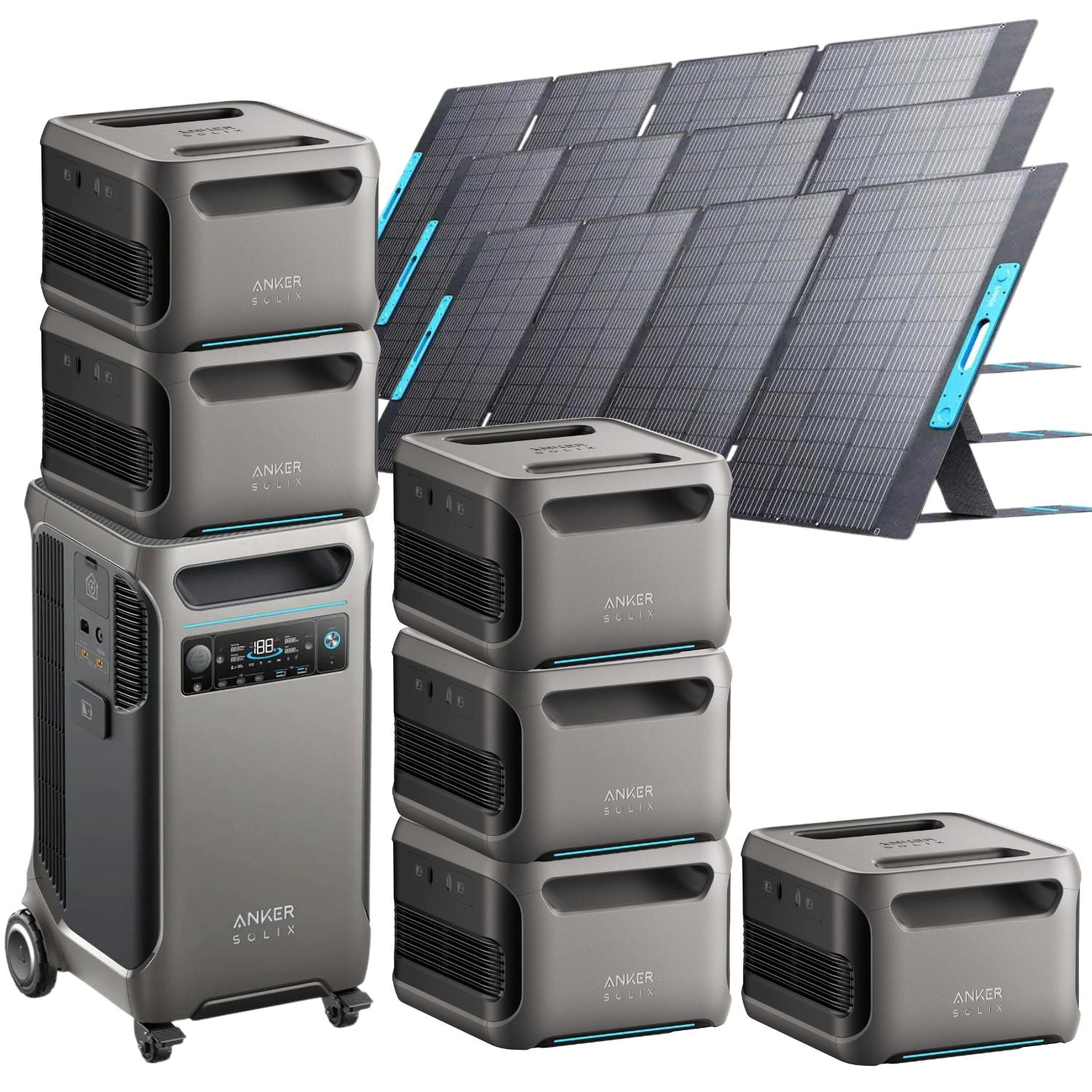 Anker SOLIX F3800 with 6 Expansion Battery and 3 400W Solar Panels