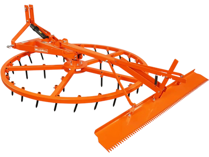 MechMaxx AHG72R Harrow Groomer 72" Arena Spin Harrow Groomer 35 Tines Rake Cat.1 3 Point Hitch Grooming Attachment New