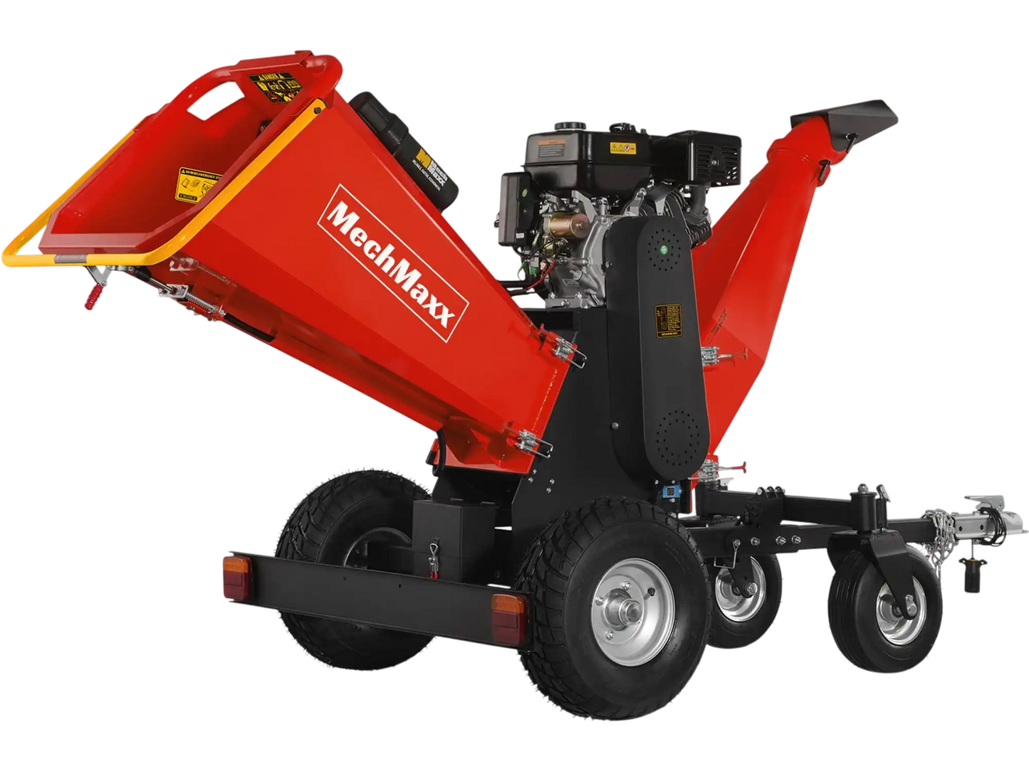 MechMaxx B150 Wood Chipper 6" ZONSEN Electric Start 459cc 15HP Gas Powered 4-Wheel Drum with Taillight New