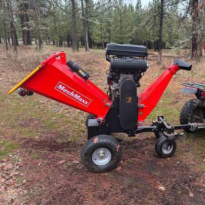 MechMaxx B200 Wood Chipper 8" ZONSEN Electric Start 1000cc 35HP Gas Powered 4-Wheel Drum with Taillight New