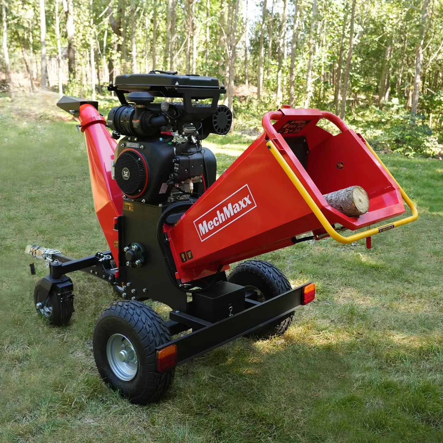 MechMaxx B200 Wood Chipper 8" ZONSEN Electric Start 1000cc 35HP Gas Powered 4-Wheel Drum with Taillight New