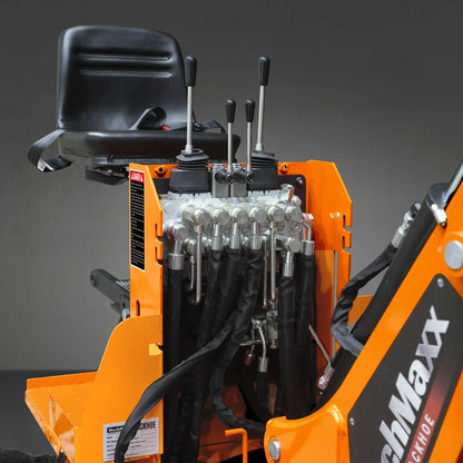 MechMaxx BH660 Tractor Backhoe Attachment 7' Mechanical Thumb 12" Bucket ISO/SAE Switchable Controls Self-Contained Hydraulic System 3 Point Hitch Cat 1 15-50 HP New