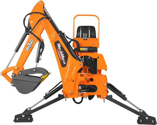 MechMaxx BH760 Tractor Backhoe Attachment 8' Hydraulic Thumb 15" Bucket ISO/SAE Switchable Controls 20-100 HP New