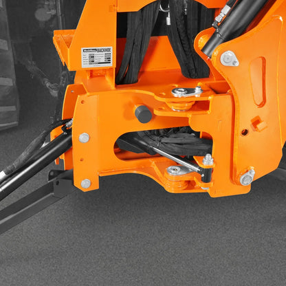 MechMaxx BH660M Tractor Backhoe Attachment 7' Hydraulic Thumb 12" Bucket ISO/SAE Switchable Controls Self-Contained Hydraulic System 3 Point Hitch Cat 1 15-50 HP New