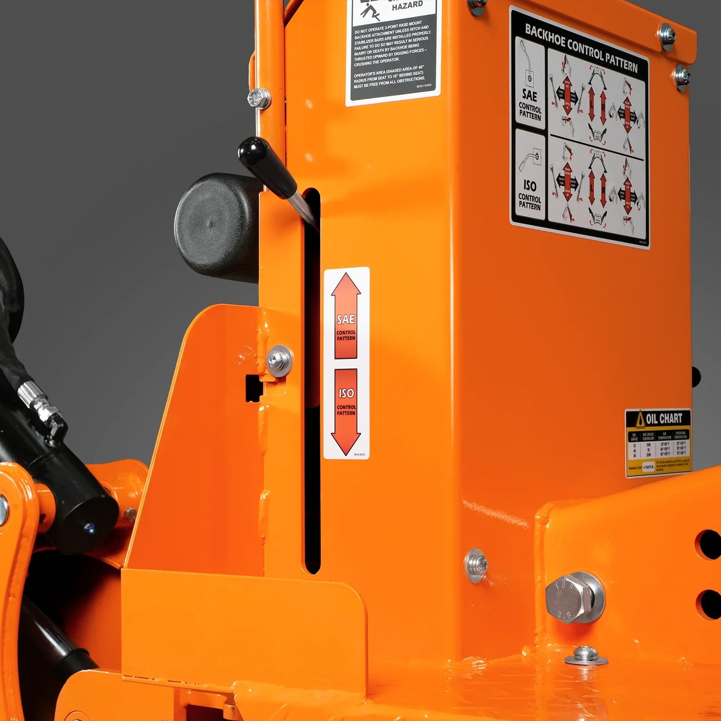 MechMaxx BH860 Tractor Backhoe Attachment 9' Hydraulic Thumb 15" Bucket ISO/SAE Switchable Controls Self-Contained Hydraulic System 3 Point Hitch Cat 1 & 2 25-100 HP New