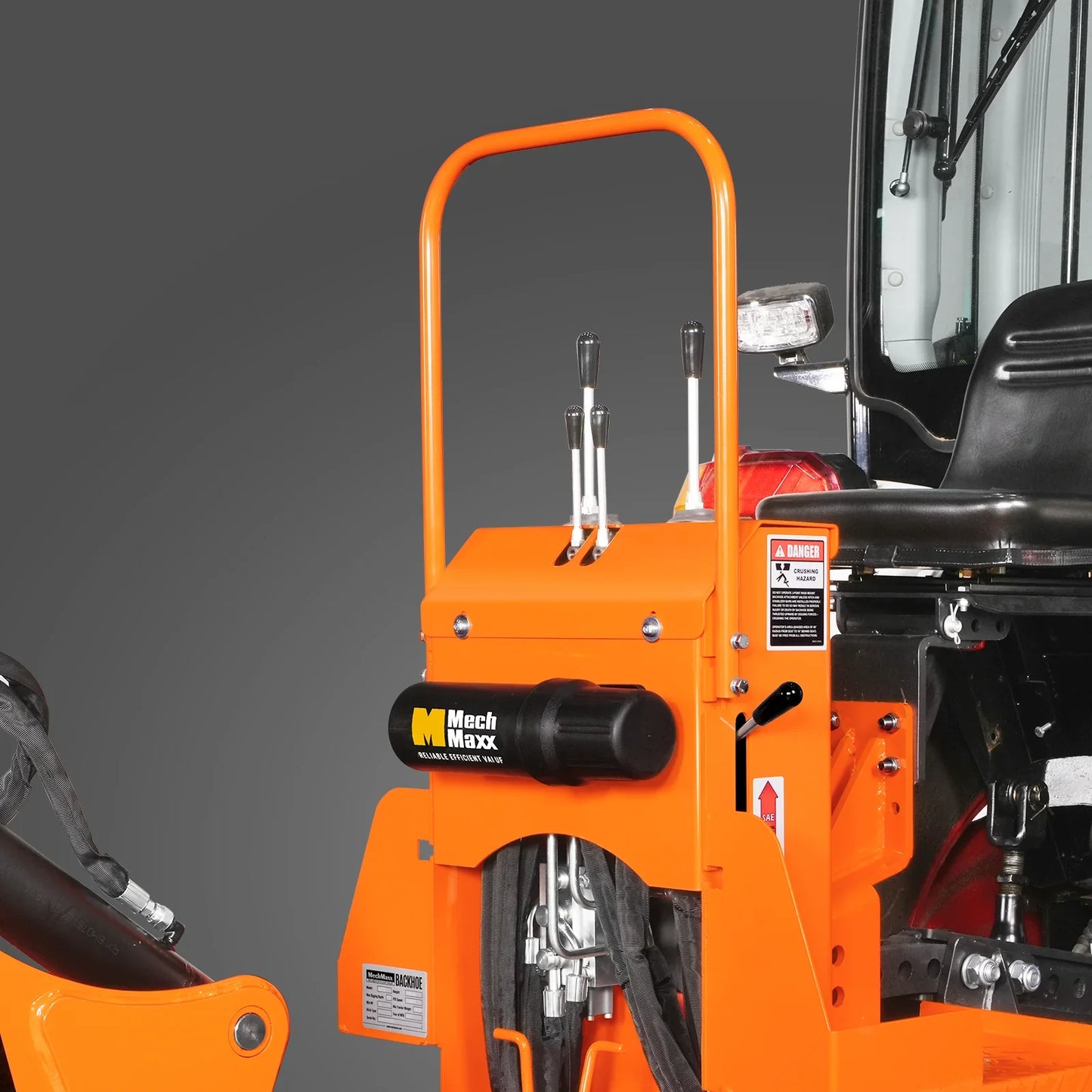MechMaxx BH860 Tractor Backhoe Attachment 9' Hydraulic Thumb 15" Bucket ISO/SAE Switchable Controls Self-Contained Hydraulic System 3 Point Hitch Cat 1 & 2 25-100 HP New