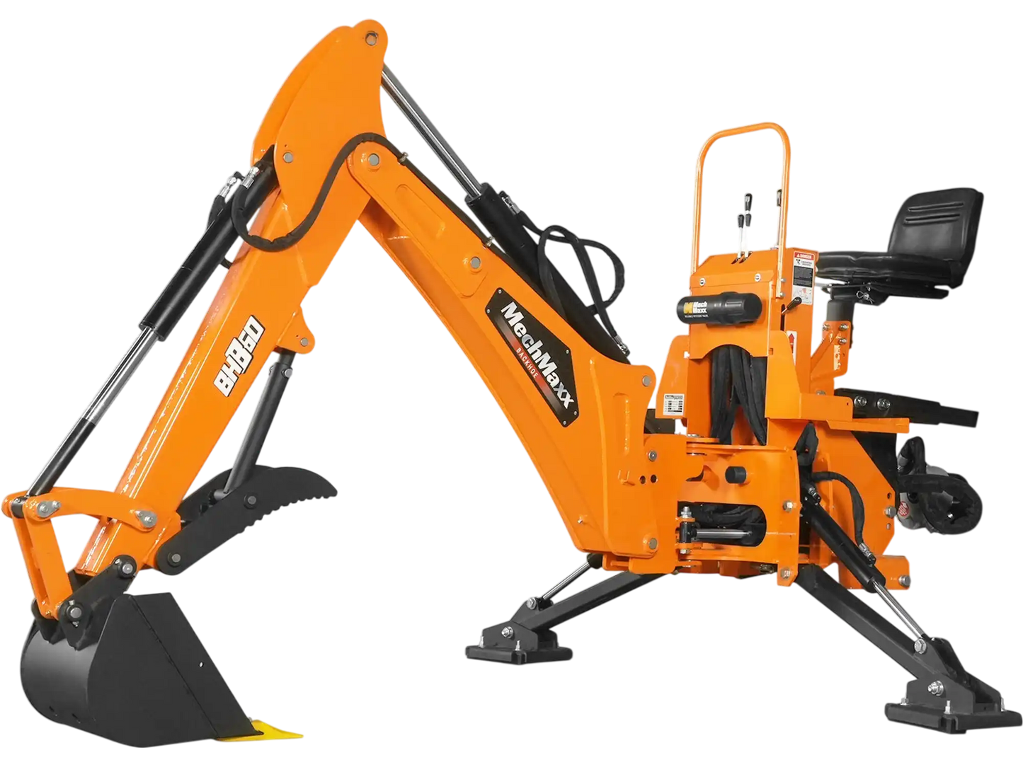 MechMaxx BH860M Tractor Backhoe Attachment 9' Mechanical Thumb 15" Bucket ISO/SAE Switchable Controls 25-100 HP New