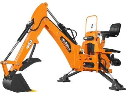 MechMaxx BH860M Tractor Backhoe Attachment 9' Mechanical Thumb 15" Bucket ISO/SAE Switchable Controls 25-100 HP New