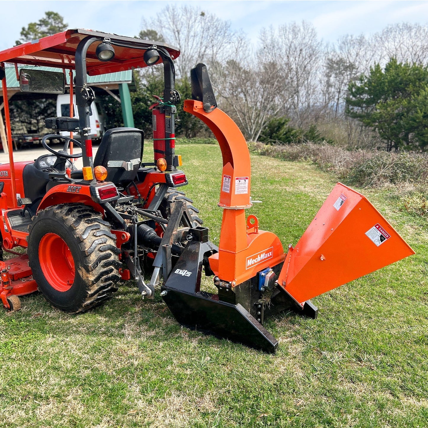 MechMaxx BX42S Wood Chipper 3 Point PTO Attachment for Tractors Up to 45HP PTO Shaft Included New