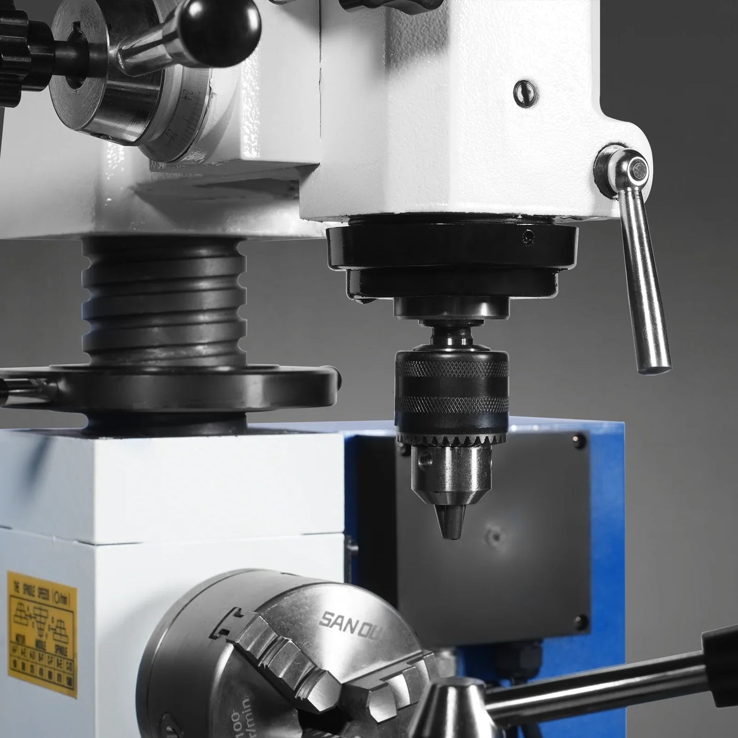MechMaxx HQ400 Combination Lathe Milling Machine 1 HP 16x16" Multi-Function Metalworking Combo Lathe Drill Mill Head New
