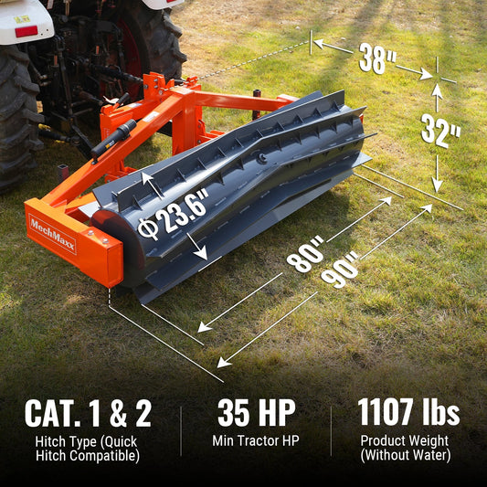 MechMaxx CR82 Crimper Rollers 80" 3 Point Hitch Tractor Attachment Agriculture Equipment New