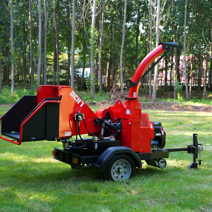 MechMaxx DCH7 Wood Chipper Honda GX690 22HP 688cc Twin Cylinder Gasoline Engine Powered 7" Hydraulic Feeding New