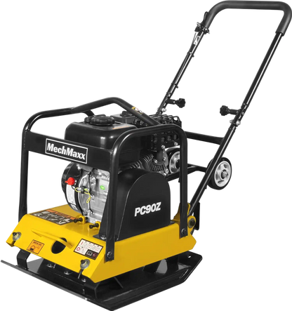 MechMaxx PC90Z Plate Compactor 5.8 HP Vibratory with Wheel Kit 3600 lbs Centrifugal Force for Soil Gravel Asphalt Paver Base New
