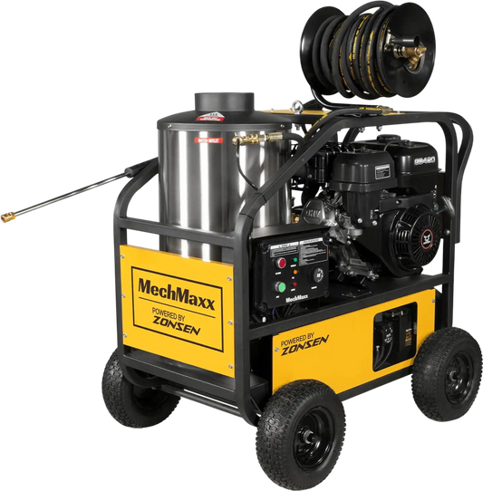MechMaxx HPW40D Pressure Washer 4000 PSI 4 GPM Hot Water ZONSEN Electric Start Engine Hose Reel New