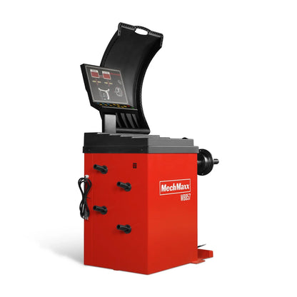 MechMaxx WB857 Wheel Balancer 10-24" Rim Car Tire Balancing Machine 40 mm Shaft Foot Pedal Brake Laser Guided LED Illuminator New