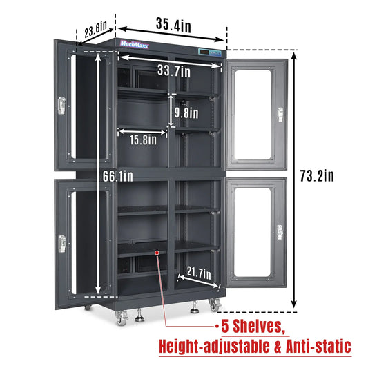 MechMaxx EDC880C Desiccator Cabinet 1-10% RH Electronic Dry 880L ESD Ultra-Low Humidity Storage New