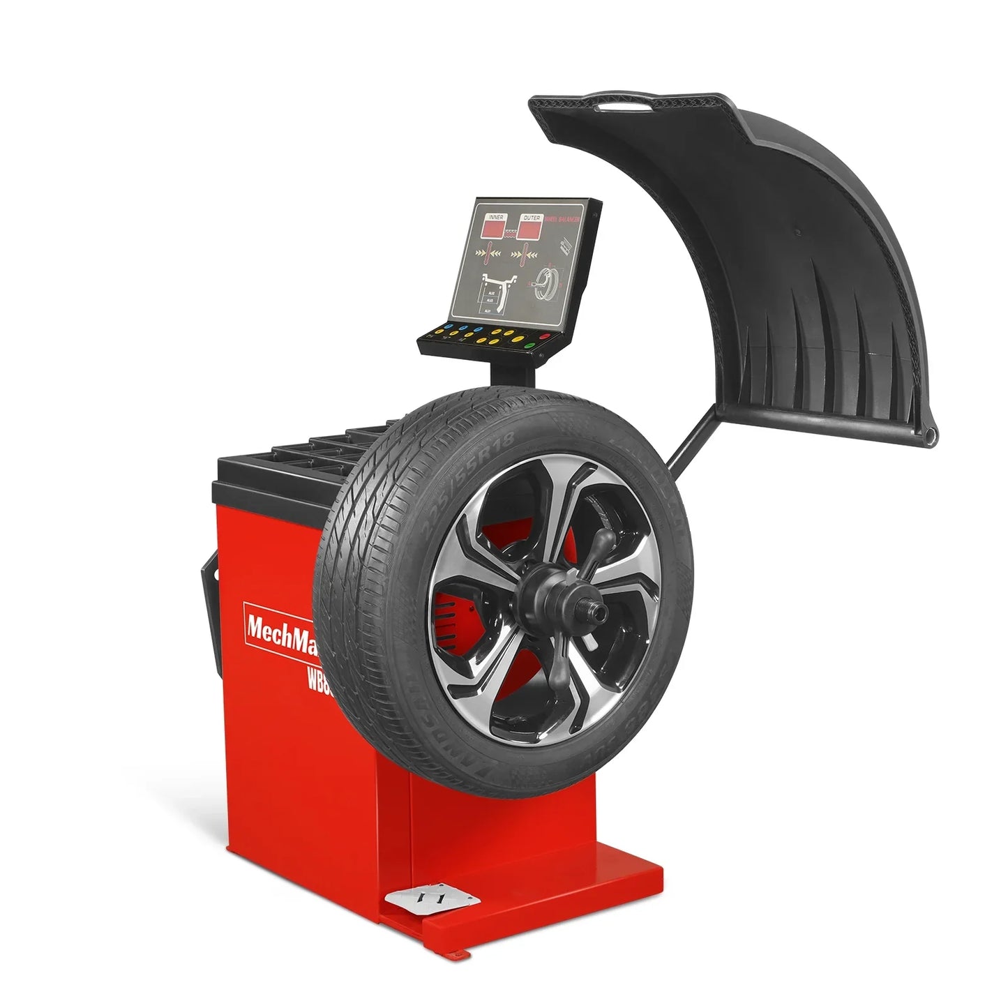 MechMaxx WB857 Wheel Balancer 10-24" Rim Car Tire Balancing Machine 40 mm Shaft Foot Pedal Brake Laser Guided LED Illuminator New
