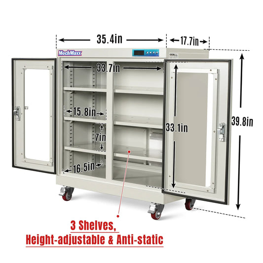 MechMaxx EDC320AW Desiccator Cabinet 320L Electronic Dry ESD Low Humidity Storage 20-60% RH White New