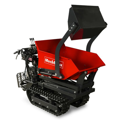 MechMaxx D50HTFL Mini Dumper 1100 lbs Capacity Electric Start 10HP 302cc Gas Engine Tracked Hydraulic Tipping Lifting Front Shovel New