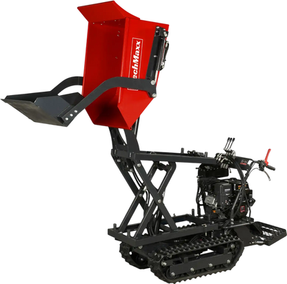 MechMaxx D50HTFL Mini Dumper 1100 lbs Capacity Electric Start 10HP 302cc Gas Engine Tracked Hydraulic Tipping Lifting Front Shovel New
