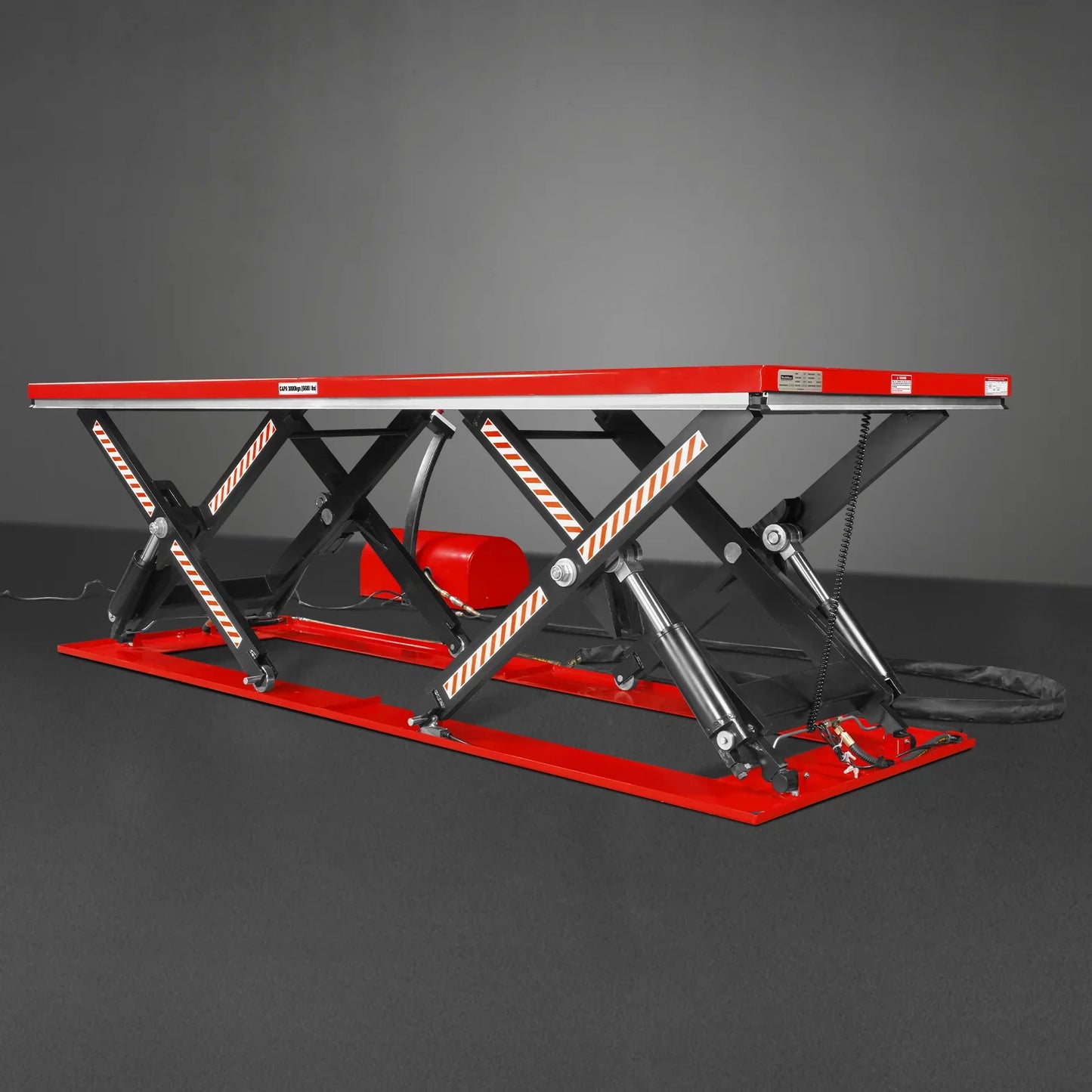 MechMaxx ELT66P Lift Table Stationary Electric Hydraulic Parallel Double Scissor 6600 lbs Capacity 112.9 x 39.4" Platform 34.3" Lift Height UL Certified Motor New