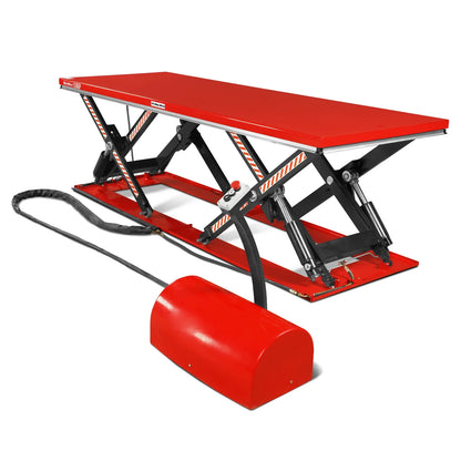 MechMaxx ELT66P Lift Table Stationary Electric Hydraulic Parallel Double Scissor 6600 lbs Capacity 112.9 x 39.4" Platform 34.3" Lift Height UL Certified Motor New