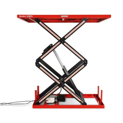 MechMaxx ELTD22L Lift Table 2200 lbs Capacity Stationary Powered Hydraulic Double Scissor 86.6" x 51.2" Platform 94.5" Lift Height UL Certified Motor New