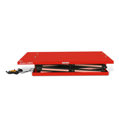 MechMaxx ELTD22L Lift Table 2200 lbs Capacity Stationary Powered Hydraulic Double Scissor 86.6" x 51.2" Platform 94.5" Lift Height UL Certified Motor New