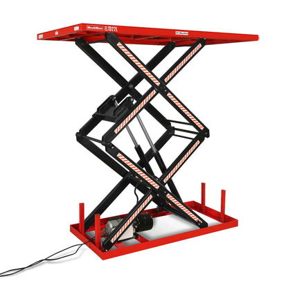 MechMaxx ELTD22L Lift Table 2200 lbs Capacity Stationary Powered Hydraulic Double Scissor 86.6" x 51.2" Platform 94.5" Lift Height UL Certified Motor New