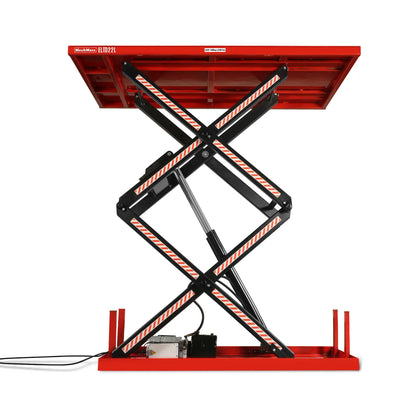 MechMaxx ELTD22L Lift Table 2200 lbs Capacity Stationary Powered Hydraulic Double Scissor 86.6" x 51.2" Platform 94.5" Lift Height UL Certified Motor New