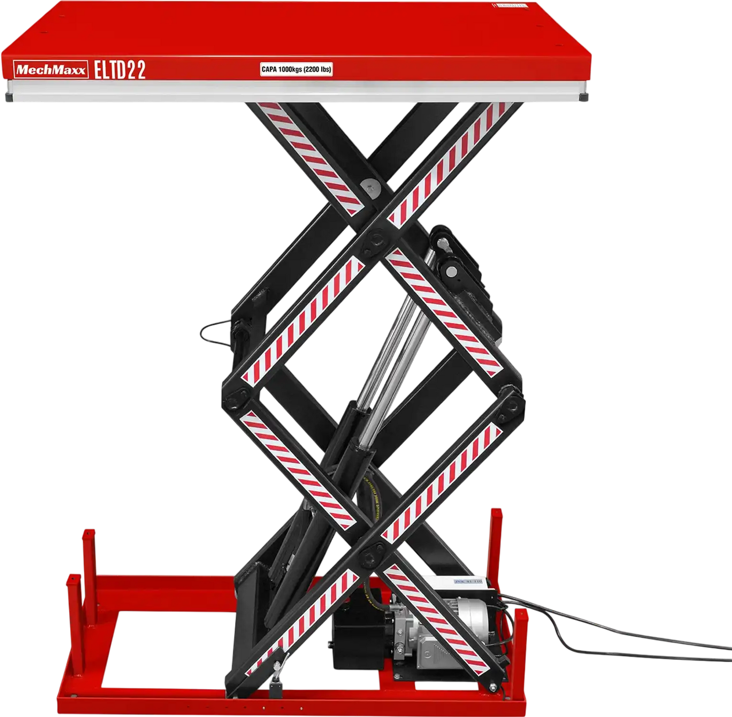 MechMaxx ELTD22 Lift Table 2200 lbs Capacity Stationary Electric Hydraulic Double Scissor 51.2" x 32.3" Platform 70.1" Lift Height UL Certified Motor New