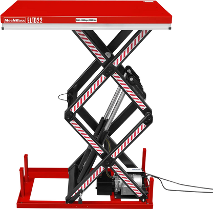 MechMaxx ELTD22 Lift Table 2200 lbs Capacity Stationary Electric Hydraulic Double Scissor 51.2" x 32.3" Platform 70.1" Lift Height UL Certified Motor New