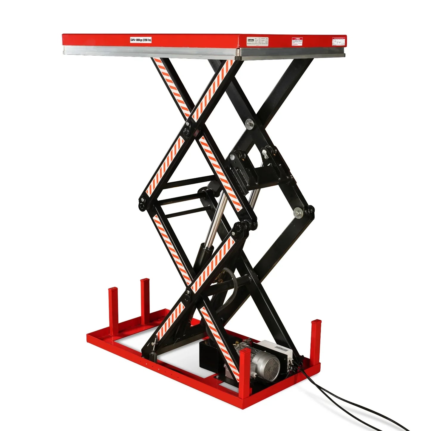 MechMaxx ELTD22 Lift Table 2200 lbs Capacity Stationary Electric Hydraulic Double Scissor 51.2" x 32.3" Platform 70.1" Lift Height UL Certified Motor New