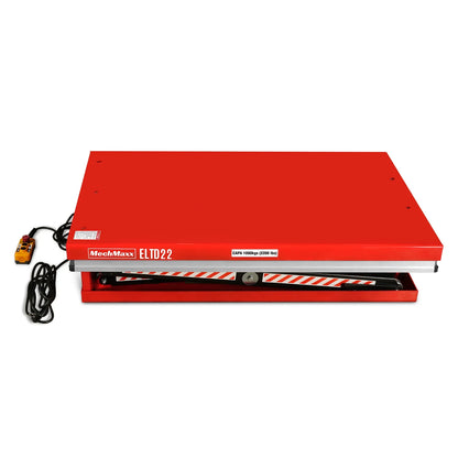 MechMaxx ELTD22 Lift Table 2200 lbs Capacity Stationary Electric Hydraulic Double Scissor 51.2" x 32.3" Platform 70.1" Lift Height UL Certified Motor New