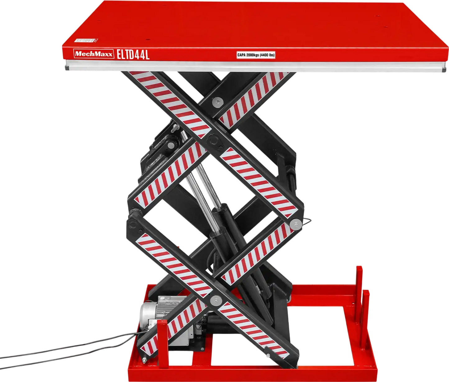 MechMaxx ELTD44L Lift Table 4400 lbs Capacity Stationary Electric Hydraulic Double Scissor 63" x 39.4" Platform 70.1" Lift Height UL Certified Motor New