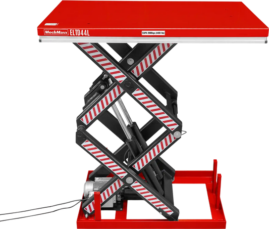 MechMaxx ELTD44L Lift Table 4400 lbs Capacity Stationary Electric Hydraulic Double Scissor 63" x 39.4" Platform 70.1" Lift Height UL Certified Motor New