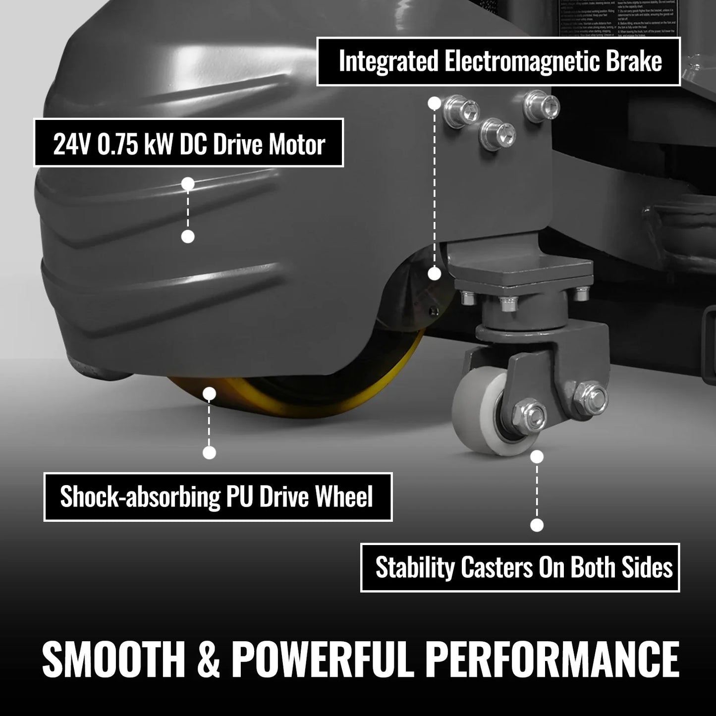 MechMaxx LPT33 Pallet Jack 3300 lbs Lithium-ion Electric 45x27" Fork 24V 40Ah Removable Battery Walkie Type New